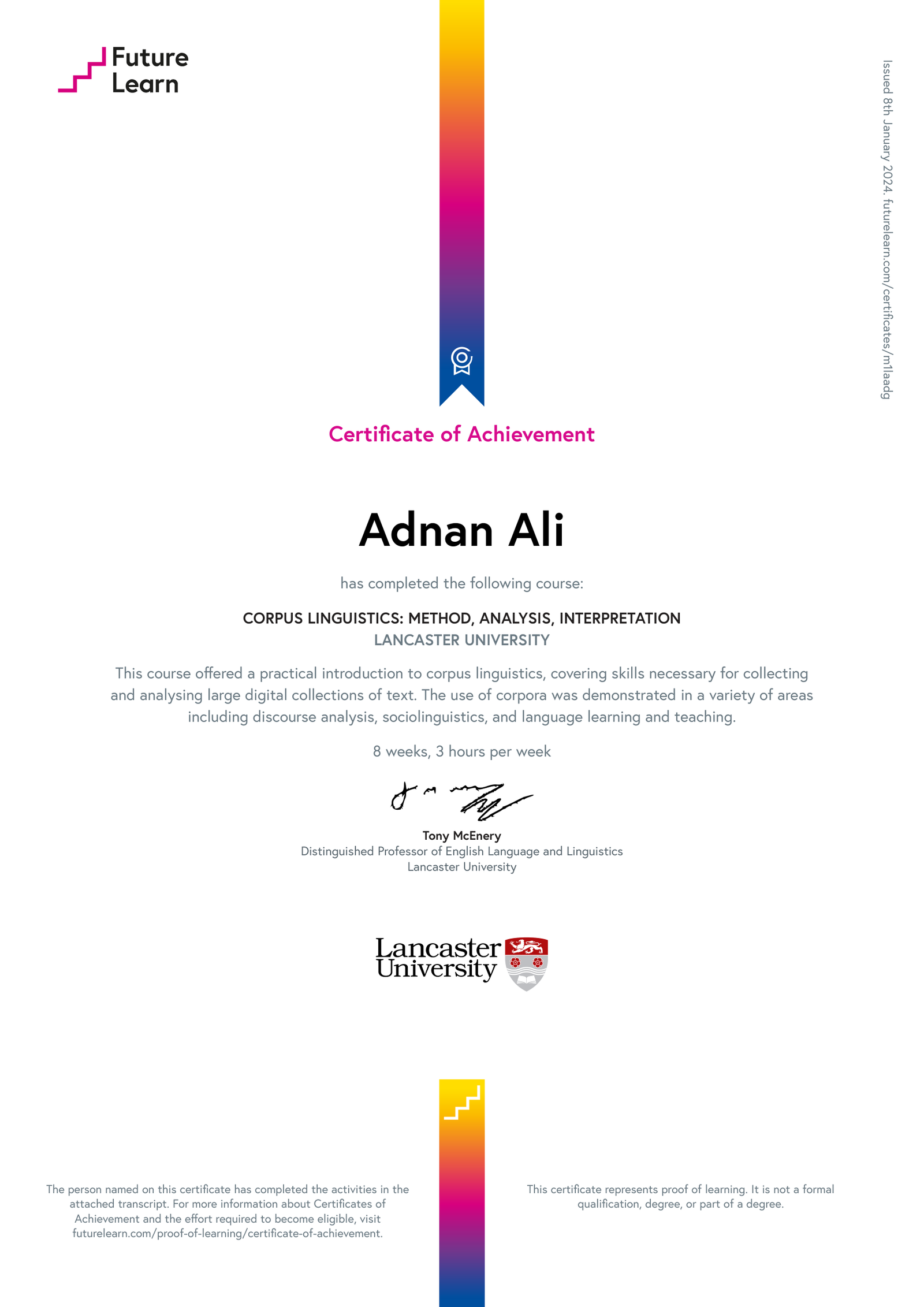 Corpus Linguistics: Method, Analysis, Interpretation on Adnan Ali's profile
